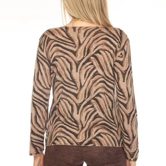 Tabacco Black & Zebra Print Top - Picture 6 of 8